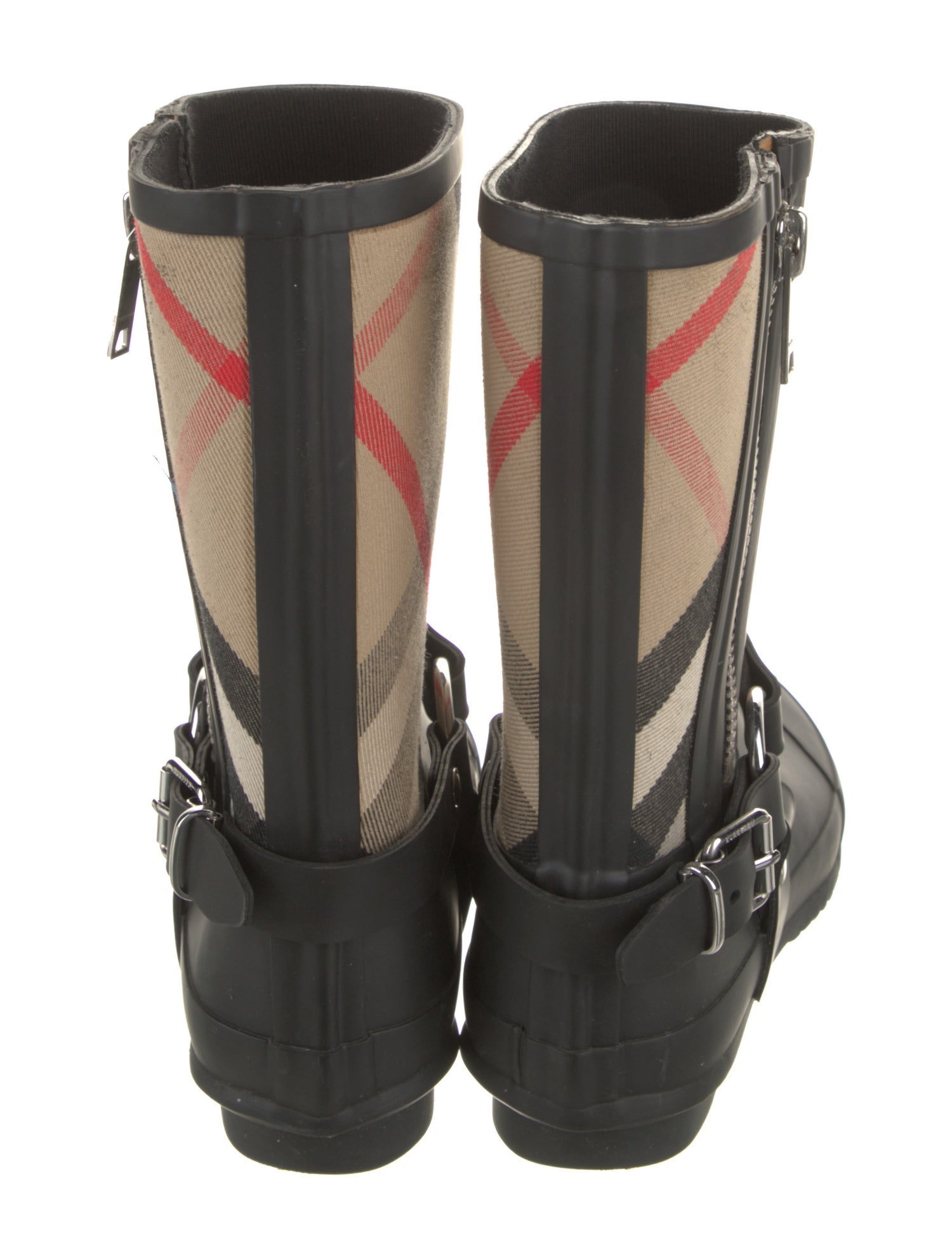 Burberry Nova Check Pattern Rubber Rain Boots